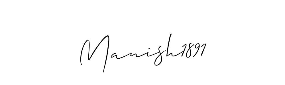 How to make Manish1891 signature? Allison_Script is a professional autograph style. Create handwritten signature for Manish1891 name. Manish1891 signature style 2 images and pictures png