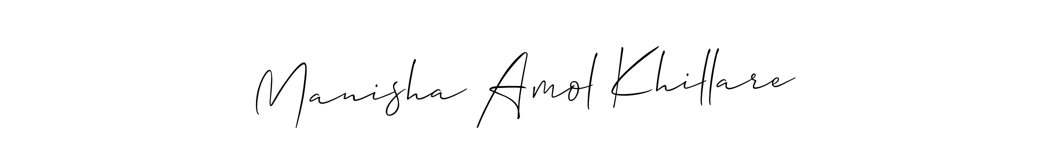 Make a beautiful signature design for name Manisha Amol Khillare. With this signature (Allison_Script) style, you can create a handwritten signature for free. Manisha Amol Khillare signature style 2 images and pictures png