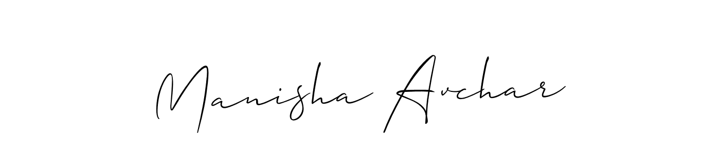 This is the best signature style for the Manisha Avchar name. Also you like these signature font (Allison_Script). Mix name signature. Manisha Avchar signature style 2 images and pictures png