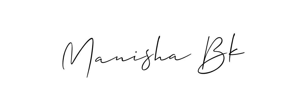 Use a signature maker to create a handwritten signature online. With this signature software, you can design (Allison_Script) your own signature for name Manisha Bk. Manisha Bk signature style 2 images and pictures png