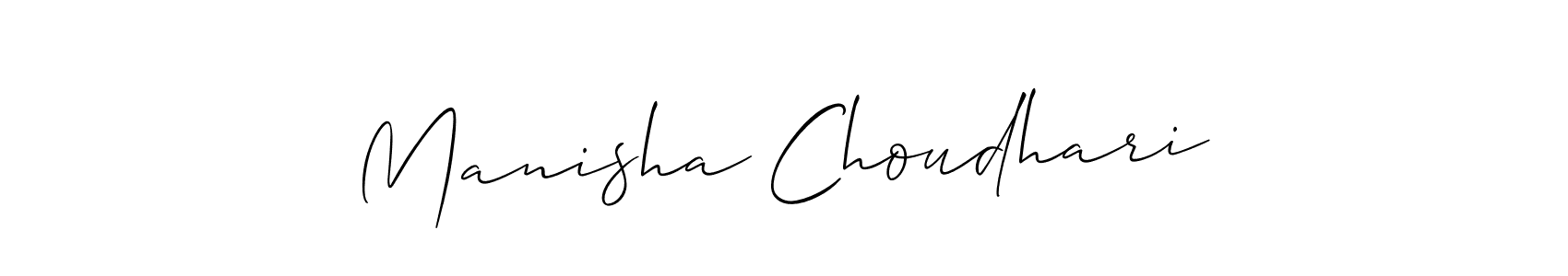 Make a beautiful signature design for name Manisha Choudhari. With this signature (Allison_Script) style, you can create a handwritten signature for free. Manisha Choudhari signature style 2 images and pictures png