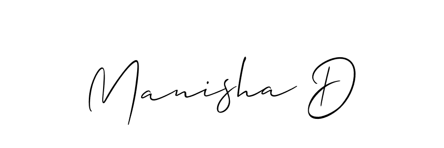 It looks lik you need a new signature style for name Manisha D. Design unique handwritten (Allison_Script) signature with our free signature maker in just a few clicks. Manisha D signature style 2 images and pictures png