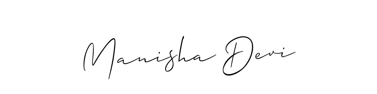 It looks lik you need a new signature style for name Manisha Devi. Design unique handwritten (Allison_Script) signature with our free signature maker in just a few clicks. Manisha Devi signature style 2 images and pictures png