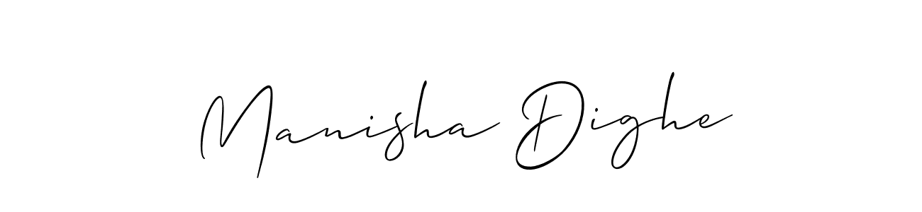 How to make Manisha Dighe signature? Allison_Script is a professional autograph style. Create handwritten signature for Manisha Dighe name. Manisha Dighe signature style 2 images and pictures png