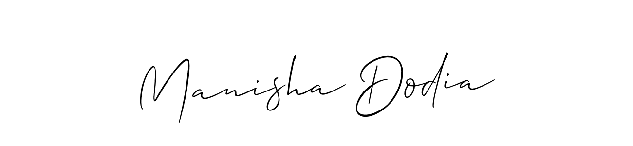 if you are searching for the best signature style for your name Manisha Dodia. so please give up your signature search. here we have designed multiple signature styles  using Allison_Script. Manisha Dodia signature style 2 images and pictures png