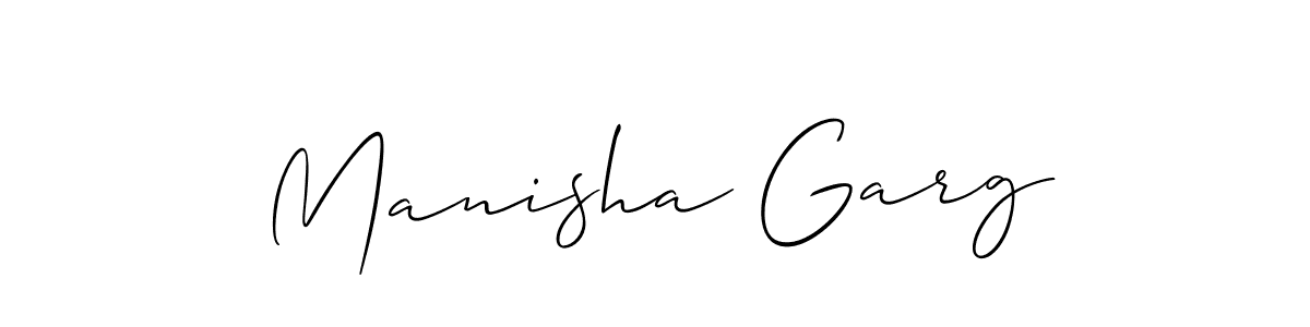 Design your own signature with our free online signature maker. With this signature software, you can create a handwritten (Allison_Script) signature for name Manisha Garg. Manisha Garg signature style 2 images and pictures png