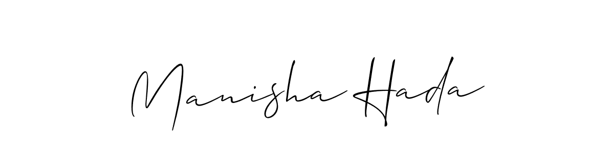 if you are searching for the best signature style for your name Manisha Hada. so please give up your signature search. here we have designed multiple signature styles  using Allison_Script. Manisha Hada signature style 2 images and pictures png