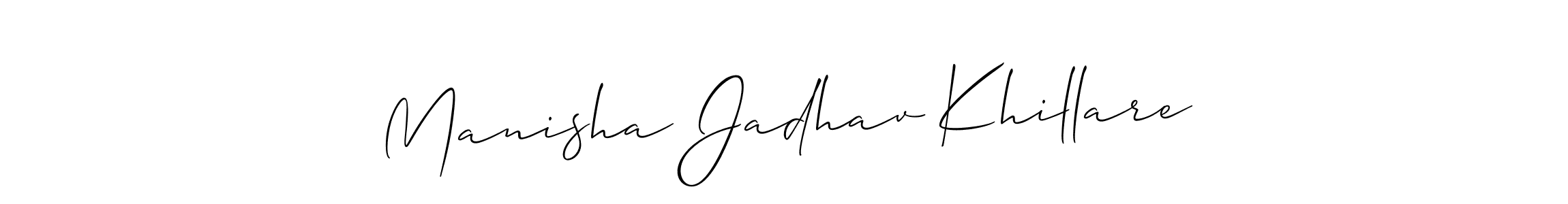 How to Draw Manisha Jadhav Khillare signature style? Allison_Script is a latest design signature styles for name Manisha Jadhav Khillare. Manisha Jadhav Khillare signature style 2 images and pictures png