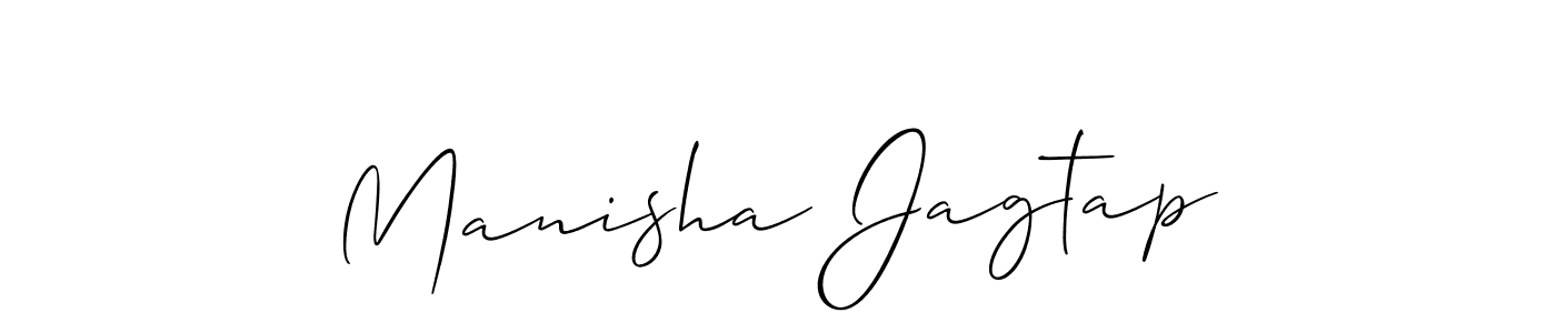 You should practise on your own different ways (Allison_Script) to write your name (Manisha Jagtap) in signature. don't let someone else do it for you. Manisha Jagtap signature style 2 images and pictures png