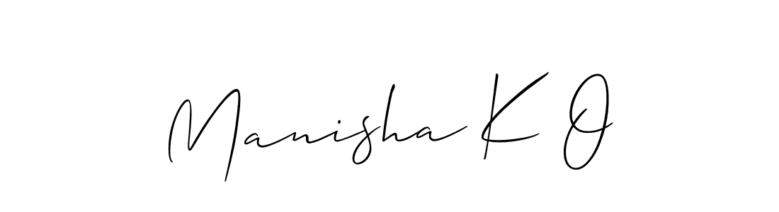 Similarly Allison_Script is the best handwritten signature design. Signature creator online .You can use it as an online autograph creator for name Manisha K O. Manisha K O signature style 2 images and pictures png