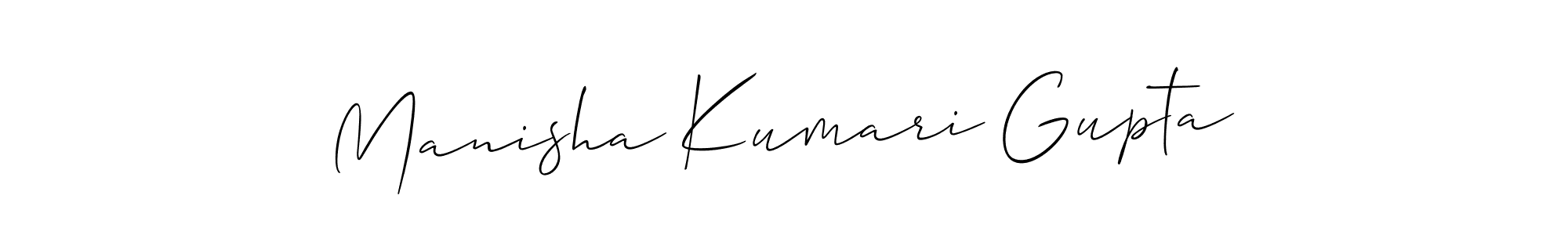 Also You can easily find your signature by using the search form. We will create Manisha Kumari Gupta name handwritten signature images for you free of cost using Allison_Script sign style. Manisha Kumari Gupta signature style 2 images and pictures png