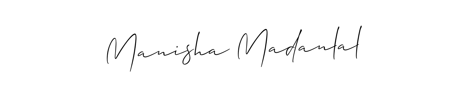 Create a beautiful signature design for name Manisha Madanlal. With this signature (Allison_Script) fonts, you can make a handwritten signature for free. Manisha Madanlal signature style 2 images and pictures png