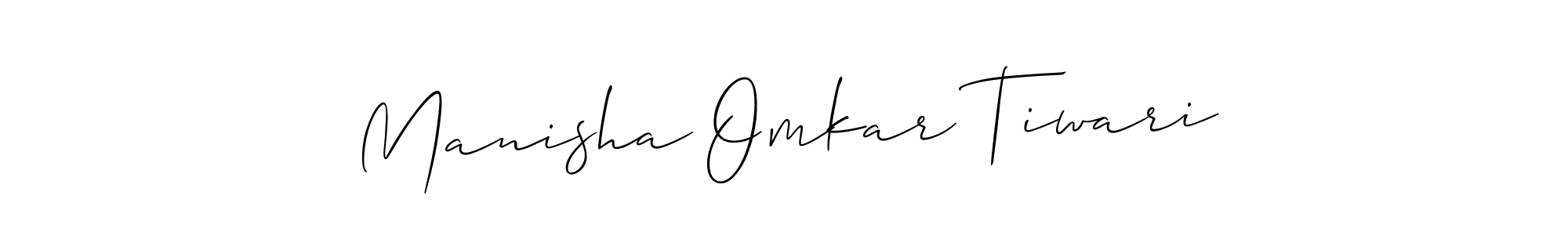 Allison_Script is a professional signature style that is perfect for those who want to add a touch of class to their signature. It is also a great choice for those who want to make their signature more unique. Get Manisha Omkar Tiwari name to fancy signature for free. Manisha Omkar Tiwari signature style 2 images and pictures png