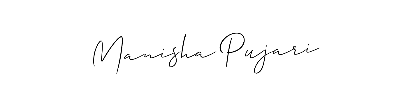 Design your own signature with our free online signature maker. With this signature software, you can create a handwritten (Allison_Script) signature for name Manisha Pujari. Manisha Pujari signature style 2 images and pictures png