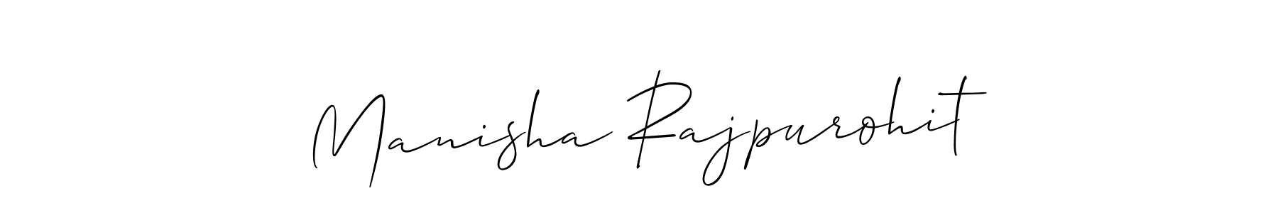 Allison_Script is a professional signature style that is perfect for those who want to add a touch of class to their signature. It is also a great choice for those who want to make their signature more unique. Get Manisha Rajpurohit name to fancy signature for free. Manisha Rajpurohit signature style 2 images and pictures png