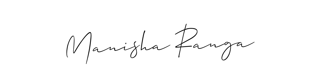 How to make Manisha Ranga signature? Allison_Script is a professional autograph style. Create handwritten signature for Manisha Ranga name. Manisha Ranga signature style 2 images and pictures png