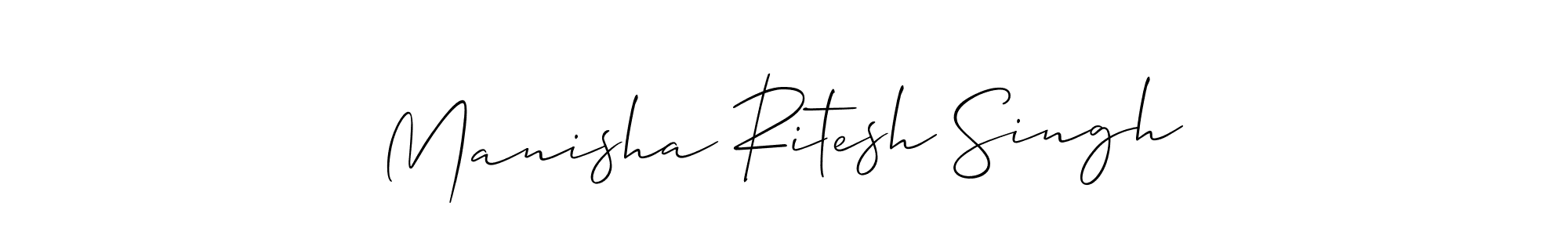 if you are searching for the best signature style for your name Manisha Ritesh Singh. so please give up your signature search. here we have designed multiple signature styles  using Allison_Script. Manisha Ritesh Singh signature style 2 images and pictures png