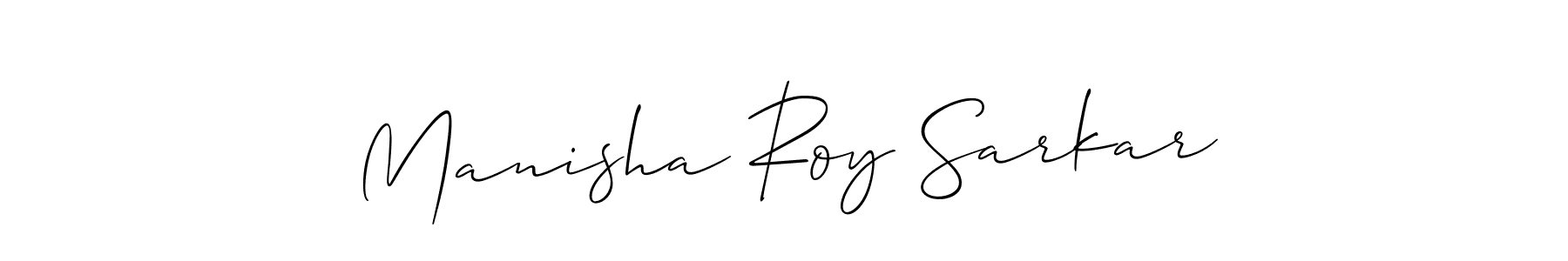 Make a beautiful signature design for name Manisha Roy Sarkar. With this signature (Allison_Script) style, you can create a handwritten signature for free. Manisha Roy Sarkar signature style 2 images and pictures png