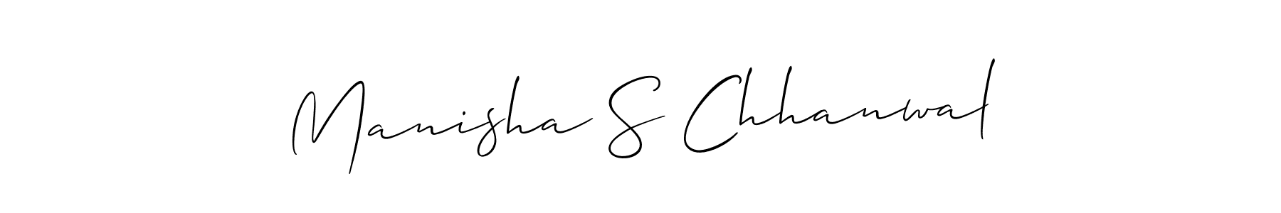 You should practise on your own different ways (Allison_Script) to write your name (Manisha S Chhanwal) in signature. don't let someone else do it for you. Manisha S Chhanwal signature style 2 images and pictures png