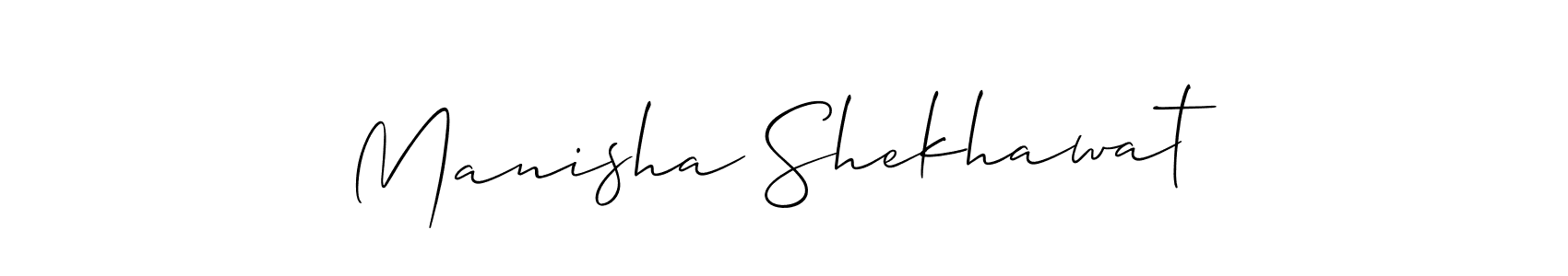 Also we have Manisha Shekhawat name is the best signature style. Create professional handwritten signature collection using Allison_Script autograph style. Manisha Shekhawat signature style 2 images and pictures png