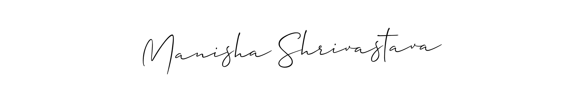 Allison_Script is a professional signature style that is perfect for those who want to add a touch of class to their signature. It is also a great choice for those who want to make their signature more unique. Get Manisha Shrivastava name to fancy signature for free. Manisha Shrivastava signature style 2 images and pictures png