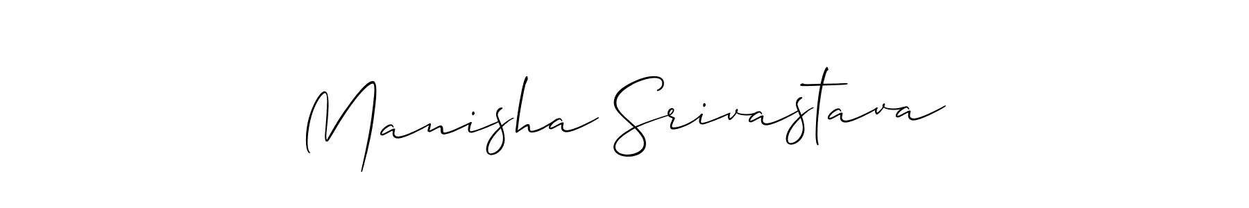 How to make Manisha Srivastava name signature. Use Allison_Script style for creating short signs online. This is the latest handwritten sign. Manisha Srivastava signature style 2 images and pictures png