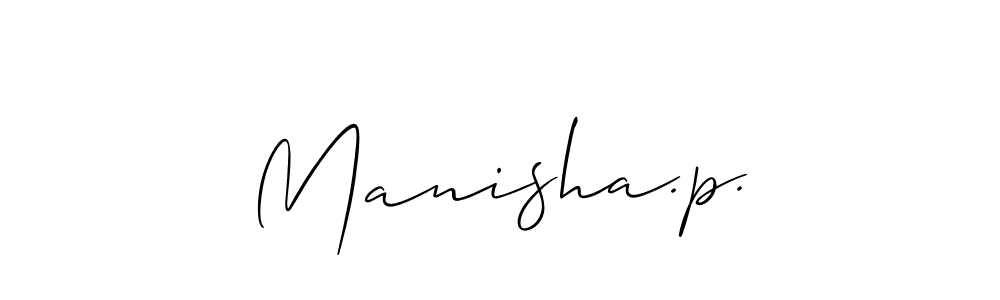 Design your own signature with our free online signature maker. With this signature software, you can create a handwritten (Allison_Script) signature for name Manisha.p.. Manisha.p. signature style 2 images and pictures png