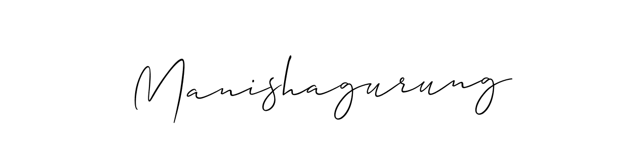 Allison_Script is a professional signature style that is perfect for those who want to add a touch of class to their signature. It is also a great choice for those who want to make their signature more unique. Get Manishagurung name to fancy signature for free. Manishagurung signature style 2 images and pictures png