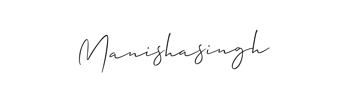 How to make Manishasingh signature? Allison_Script is a professional autograph style. Create handwritten signature for Manishasingh name. Manishasingh signature style 2 images and pictures png