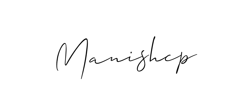 Make a beautiful signature design for name Manishcp. With this signature (Allison_Script) style, you can create a handwritten signature for free. Manishcp signature style 2 images and pictures png