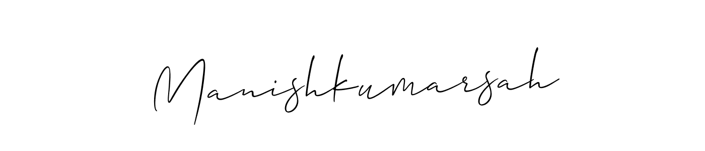 How to make Manishkumarsah name signature. Use Allison_Script style for creating short signs online. This is the latest handwritten sign. Manishkumarsah signature style 2 images and pictures png