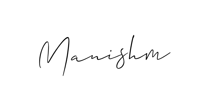 Use a signature maker to create a handwritten signature online. With this signature software, you can design (Allison_Script) your own signature for name Manishm. Manishm signature style 2 images and pictures png