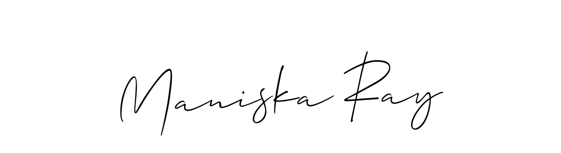 Create a beautiful signature design for name Maniska Ray. With this signature (Allison_Script) fonts, you can make a handwritten signature for free. Maniska Ray signature style 2 images and pictures png