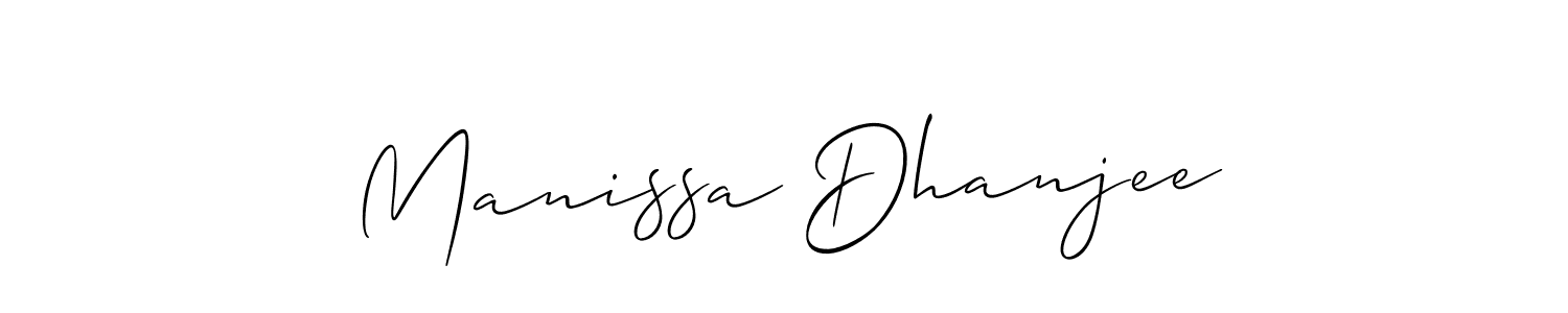 How to make Manissa Dhanjee signature? Allison_Script is a professional autograph style. Create handwritten signature for Manissa Dhanjee name. Manissa Dhanjee signature style 2 images and pictures png