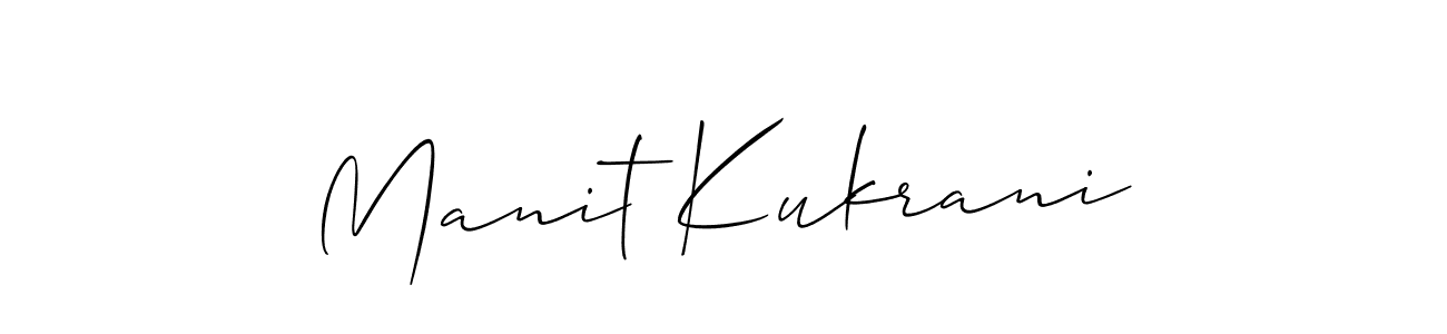 Use a signature maker to create a handwritten signature online. With this signature software, you can design (Allison_Script) your own signature for name Manit Kukrani. Manit Kukrani signature style 2 images and pictures png