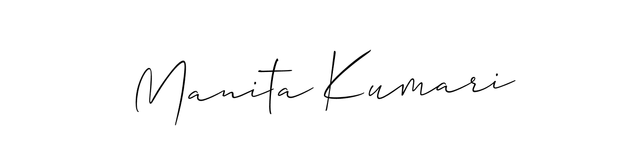 It looks lik you need a new signature style for name Manita Kumari. Design unique handwritten (Allison_Script) signature with our free signature maker in just a few clicks. Manita Kumari signature style 2 images and pictures png