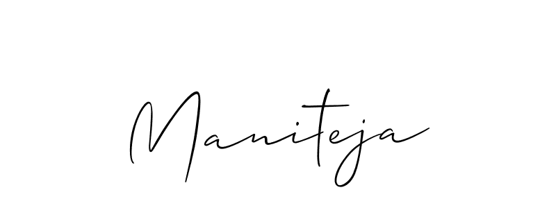 How to make Maniteja signature? Allison_Script is a professional autograph style. Create handwritten signature for Maniteja name. Maniteja signature style 2 images and pictures png