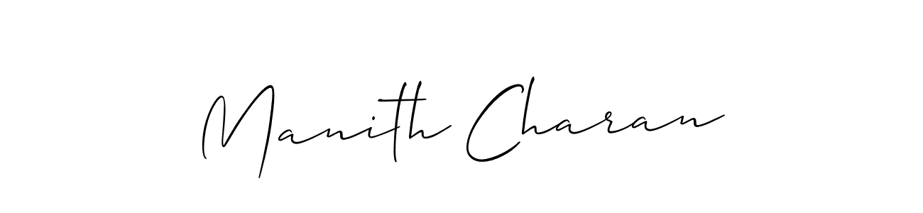 How to make Manith Charan signature? Allison_Script is a professional autograph style. Create handwritten signature for Manith Charan name. Manith Charan signature style 2 images and pictures png