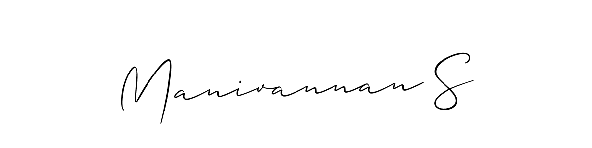 How to make Manivannan S signature? Allison_Script is a professional autograph style. Create handwritten signature for Manivannan S name. Manivannan S signature style 2 images and pictures png