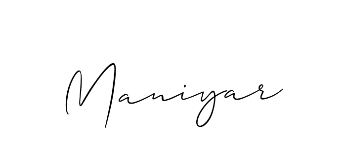 Create a beautiful signature design for name Maniyar. With this signature (Allison_Script) fonts, you can make a handwritten signature for free. Maniyar signature style 2 images and pictures png