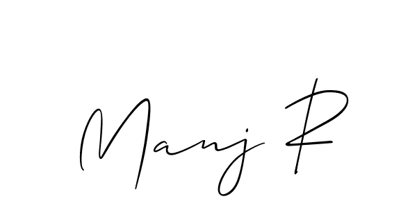 Design your own signature with our free online signature maker. With this signature software, you can create a handwritten (Allison_Script) signature for name Manj R. Manj R signature style 2 images and pictures png