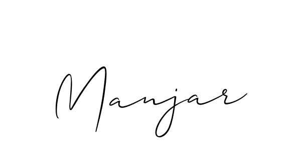 if you are searching for the best signature style for your name Manjar. so please give up your signature search. here we have designed multiple signature styles  using Allison_Script. Manjar signature style 2 images and pictures png