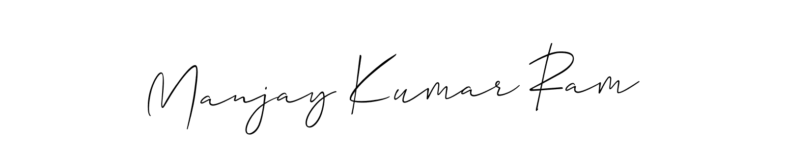How to Draw Manjay Kumar Ram signature style? Allison_Script is a latest design signature styles for name Manjay Kumar Ram. Manjay Kumar Ram signature style 2 images and pictures png