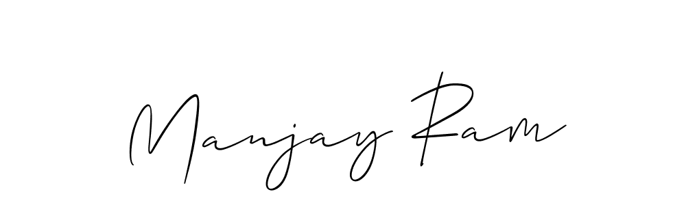 The best way (Allison_Script) to make a short signature is to pick only two or three words in your name. The name Manjay Ram include a total of six letters. For converting this name. Manjay Ram signature style 2 images and pictures png
