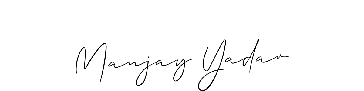 Design your own signature with our free online signature maker. With this signature software, you can create a handwritten (Allison_Script) signature for name Manjay Yadav. Manjay Yadav signature style 2 images and pictures png