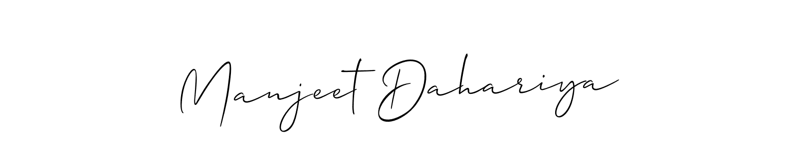 This is the best signature style for the Manjeet Dahariya name. Also you like these signature font (Allison_Script). Mix name signature. Manjeet Dahariya signature style 2 images and pictures png