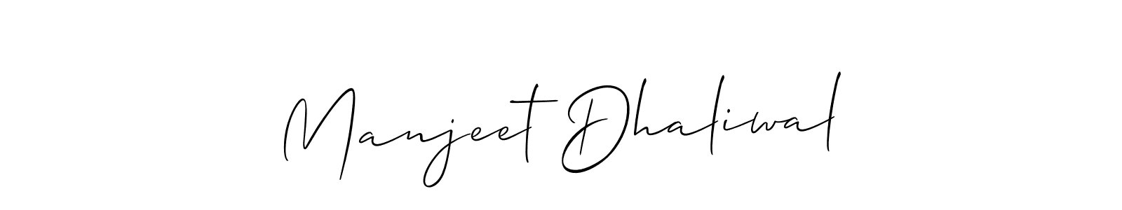 Also we have Manjeet Dhaliwal name is the best signature style. Create professional handwritten signature collection using Allison_Script autograph style. Manjeet Dhaliwal signature style 2 images and pictures png
