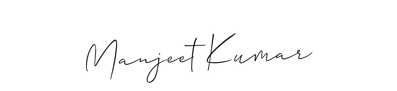 Also we have Manjeet Kumar name is the best signature style. Create professional handwritten signature collection using Allison_Script autograph style. Manjeet Kumar signature style 2 images and pictures png
