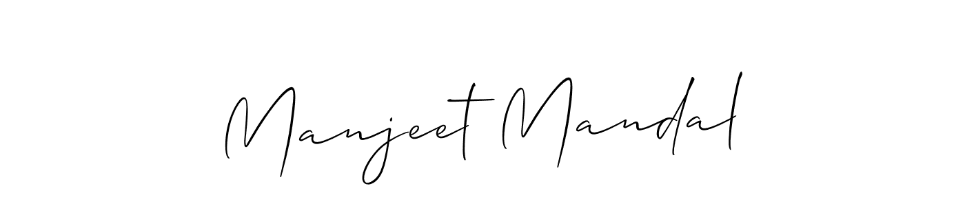 This is the best signature style for the Manjeet Mandal name. Also you like these signature font (Allison_Script). Mix name signature. Manjeet Mandal signature style 2 images and pictures png