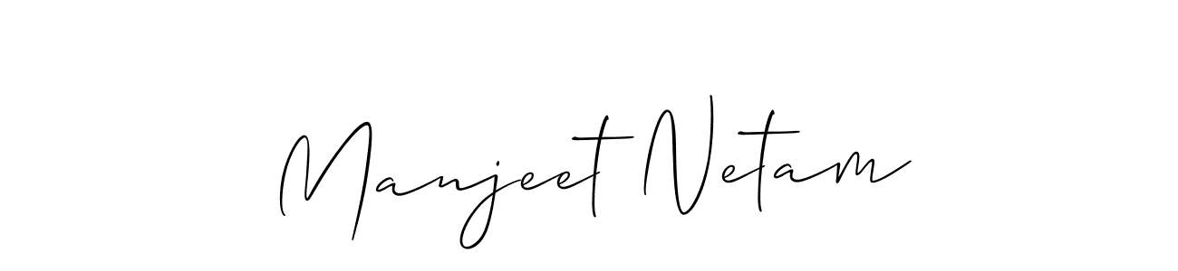 Make a beautiful signature design for name Manjeet Netam. With this signature (Allison_Script) style, you can create a handwritten signature for free. Manjeet Netam signature style 2 images and pictures png